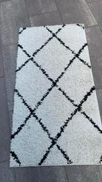 Vloerkleed wit zwart 80x150cm, Ophalen, Gebruikt, Crème, 50 tot 100 cm