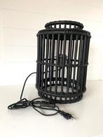 Zwarte moderne bamboe tafel lamp, Huis en Inrichting, Lampen | Tafellampen, Ophalen of Verzenden, Zo goed als nieuw, Minder dan 50 cm