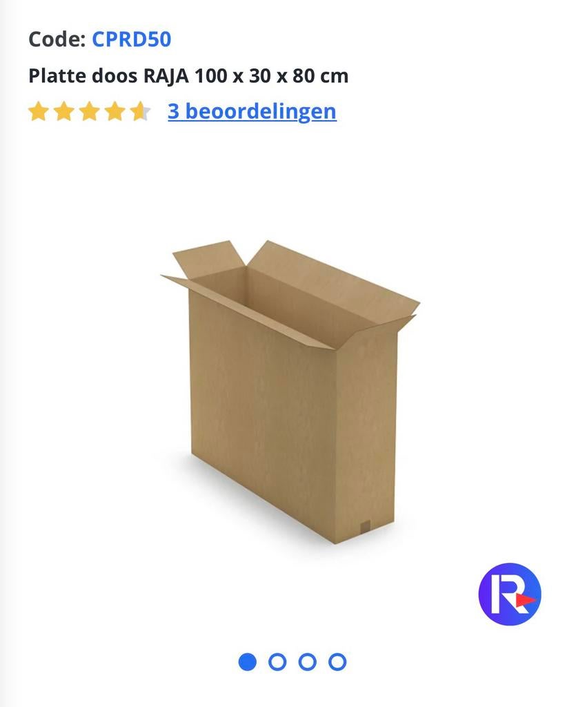 Grote kartonnen dozen 100 x 30 x 80 cm, Doe-het-zelf en Verbouw, Kratten en Dozen, Ophalen, Doos, 100 cm of meer, 60 cm of meer