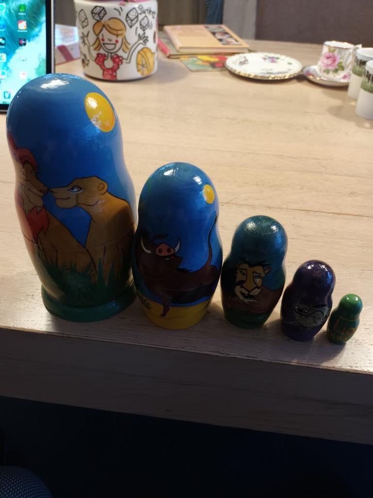 Zeldzame handbeschilderde Matroesjka Lion King 1995,Moskou, Ophalen of Verzenden, Zo goed als nieuw