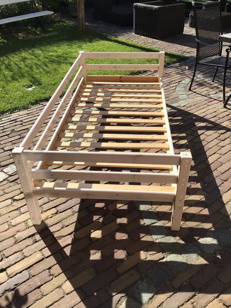 Eenpersoons ledikant white wash 200x90, Ophalen, Gebruikt, 90 cm, Eenpersoons