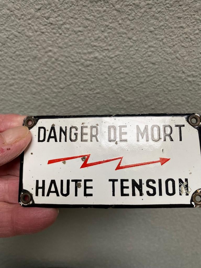 Antiek geemailleerd Danger de Mort, Verzenden