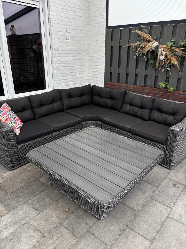 TAMBOHUSE Loungeset 5-persoons grijs met verstelbare tafel, Tuin en Terras, Tuinsets en Loungesets, Zo goed als nieuw, Loungeset