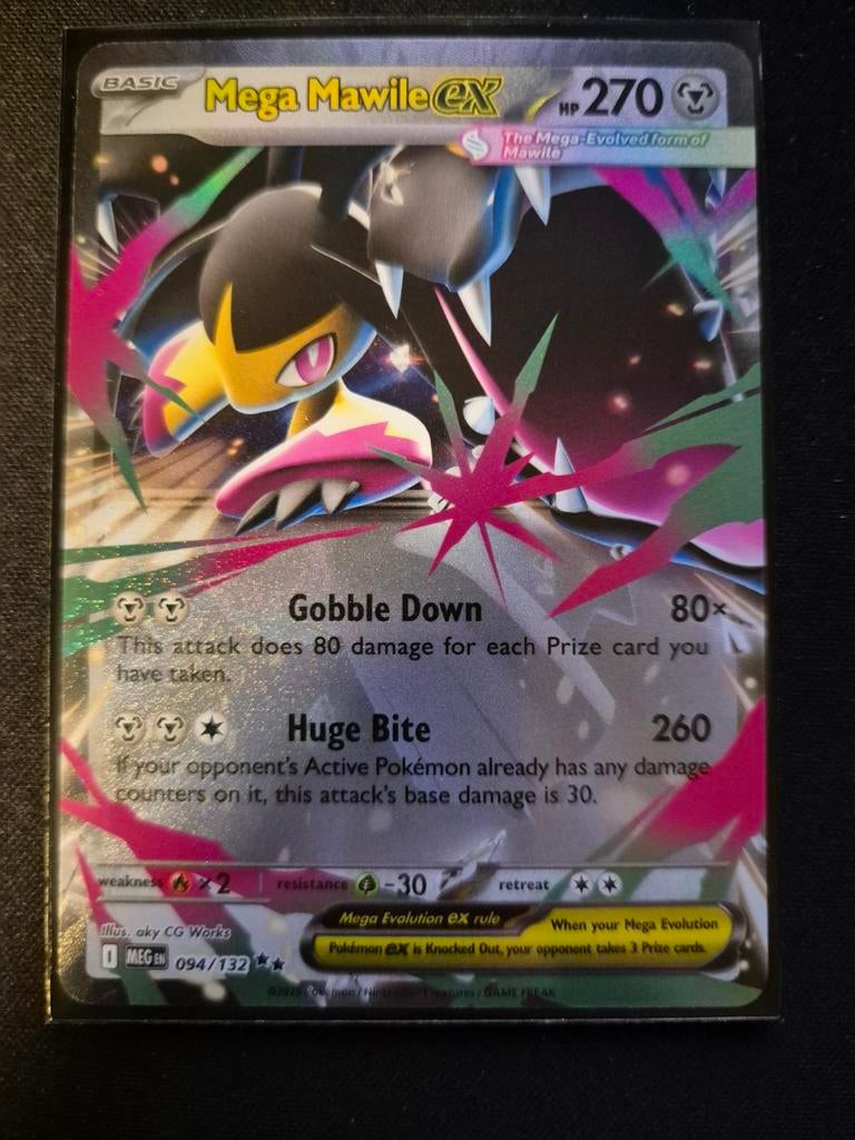 Mega Mawile EX Pokémon Kaart - Zeldzaam en Krachtig, Ophalen of Verzenden, Zo goed als nieuw, Losse kaart, Foil