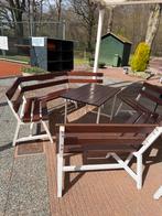 3 sets buiten sets, Tuin en Terras, Picknicktafels, Ophalen, Zo goed als nieuw, Rechthoekig, Hout