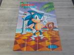 vintage Sega Mega Drive Sonic The Hedgehog poster uit 1991, Avontuur en Actie, 1 speler, Ophalen of Verzenden, Zo goed als nieuw