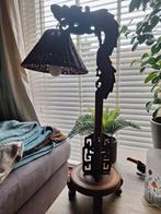 Indische Staande Lamp met Drakenmotief, Indisch, Gebruikt, Ophalen of Verzenden, Minder dan 100 cm