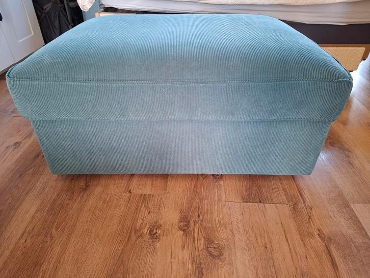 Ikea Kivik voetenbank grijsturkoois met veel opbergruimte!, Huis en Inrichting, Banken | Voetenbanken en Poefen, Ophalen