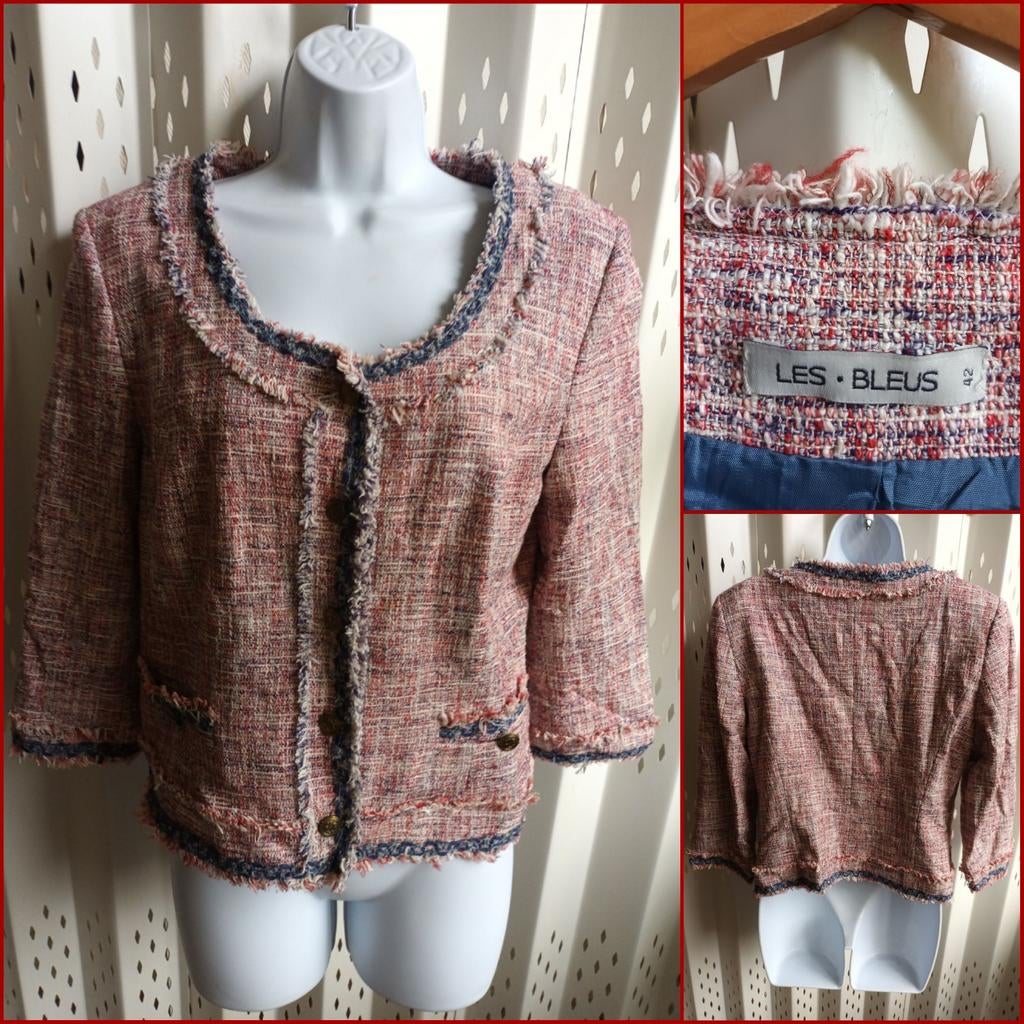 LES BLEUS dames blazer jasje knoopsluiting 42, Les Bleus, Ophalen of Verzenden, Zo goed als nieuw, Rood