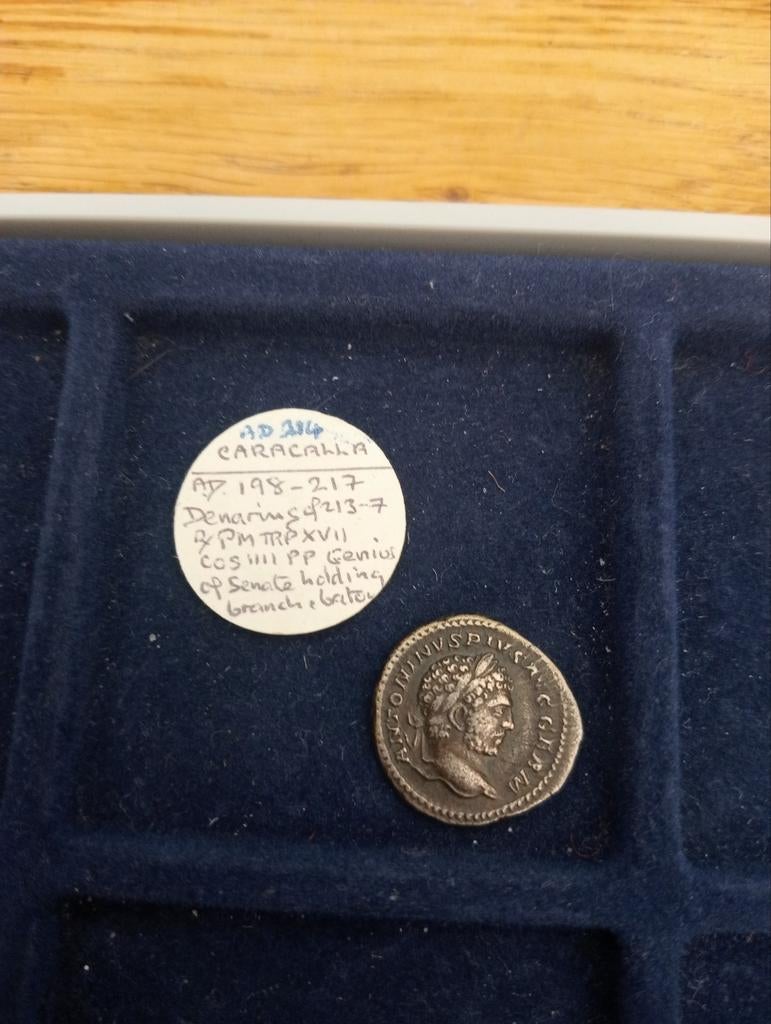 Zilveren Romeinse Denarie Caracalla - Bodemvondst Nijmegen, Ophalen of Verzenden