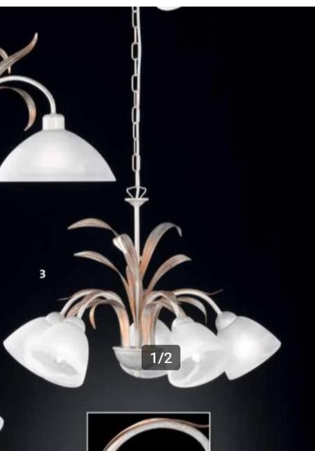 Honsel 12005 Capri Hanglamp 5xE14 NIEUW, Nieuw, Ophalen of Verzenden, Glas, 75 cm of meer