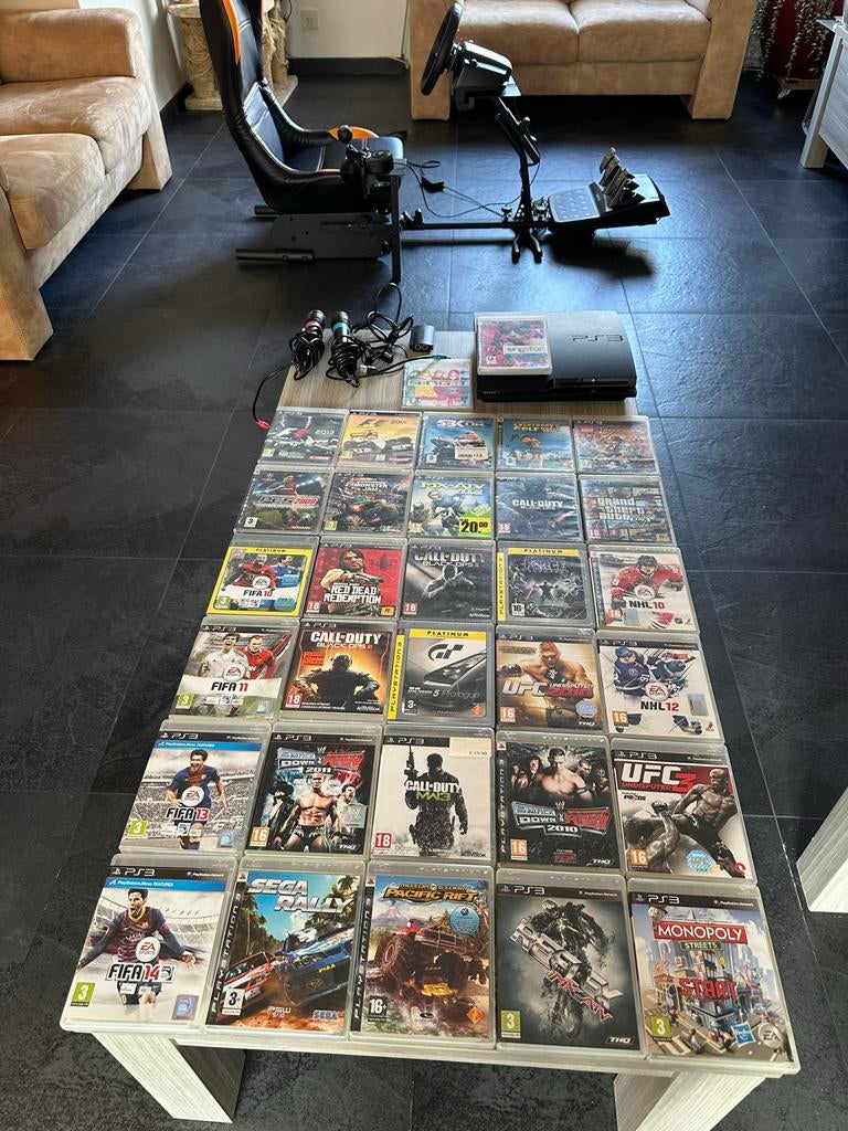 PlayStation 3 met Sing along spel + 2 microfoons, Ophalen, Muziek, Gebruikt, 2 spelers