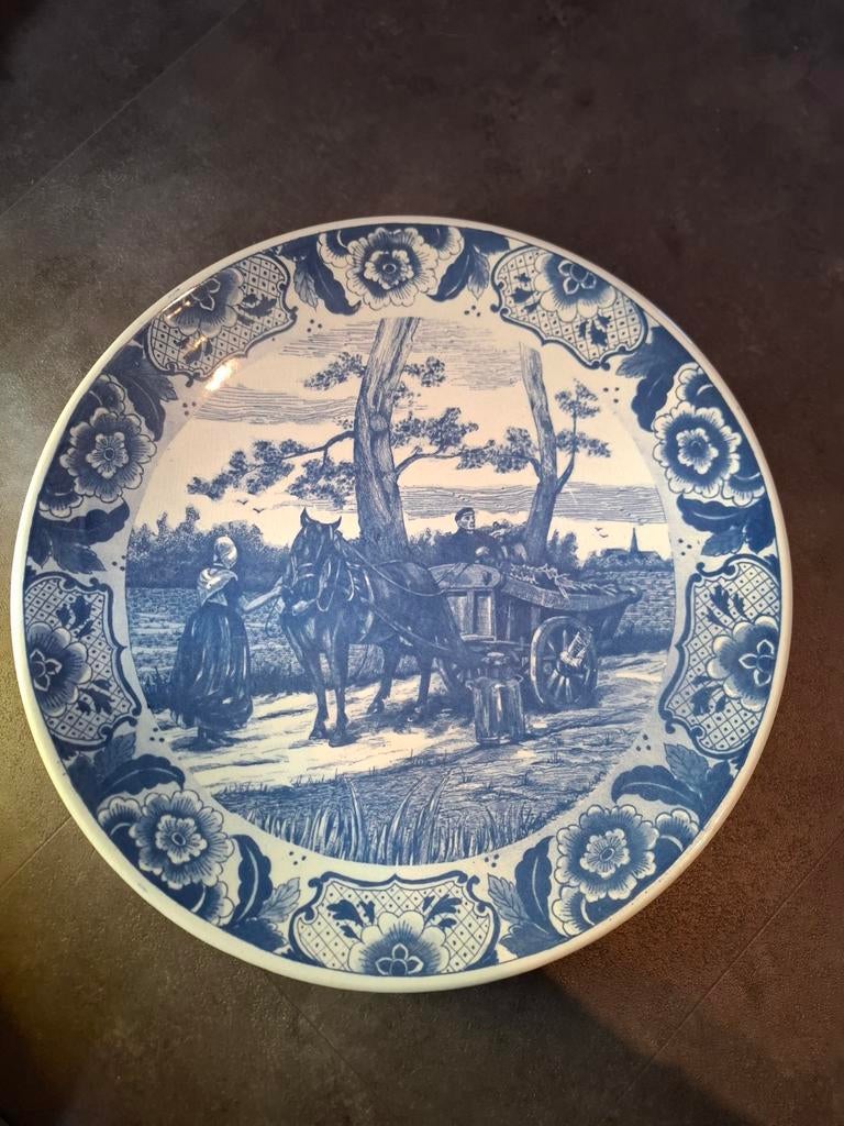 Delfts Blauw Chemkefa Wandbord met Hollands Tafereel, Antiek en Kunst, Ophalen