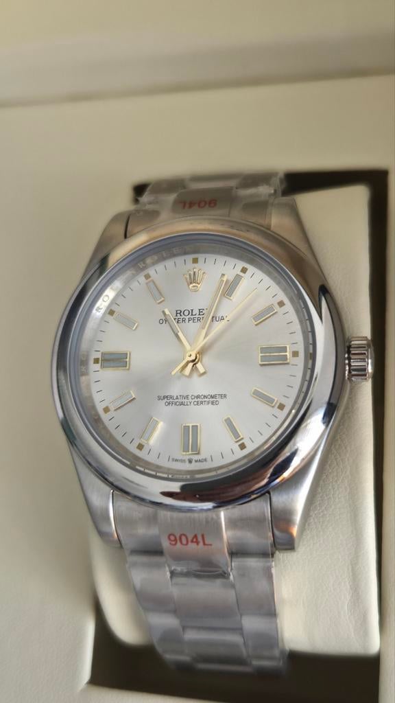 Rolex Oyster Perpetual Silver/Zilver 41mm, Sieraden, Tassen en Uiterlijk, Rolex, IOS, Nieuw, Ophalen of Verzenden