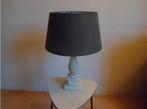 Vintage schemerlamp marmer met lampenkap grijs tafellamp, Ophalen of Verzenden