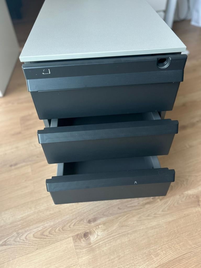 Ladeblok met 3 laden, grijs en zwart, Huis en Inrichting, Kasten | Ladekasten, Ophalen, Minder dan 50 cm, 3 of 4 laden, Minder dan 100 cm