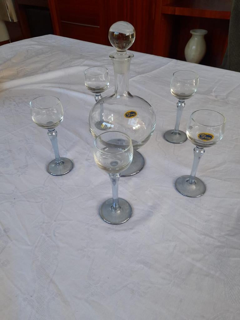 Vintage karaf met glazen, Andries Dirk Copier stijl, Ophalen of Verzenden