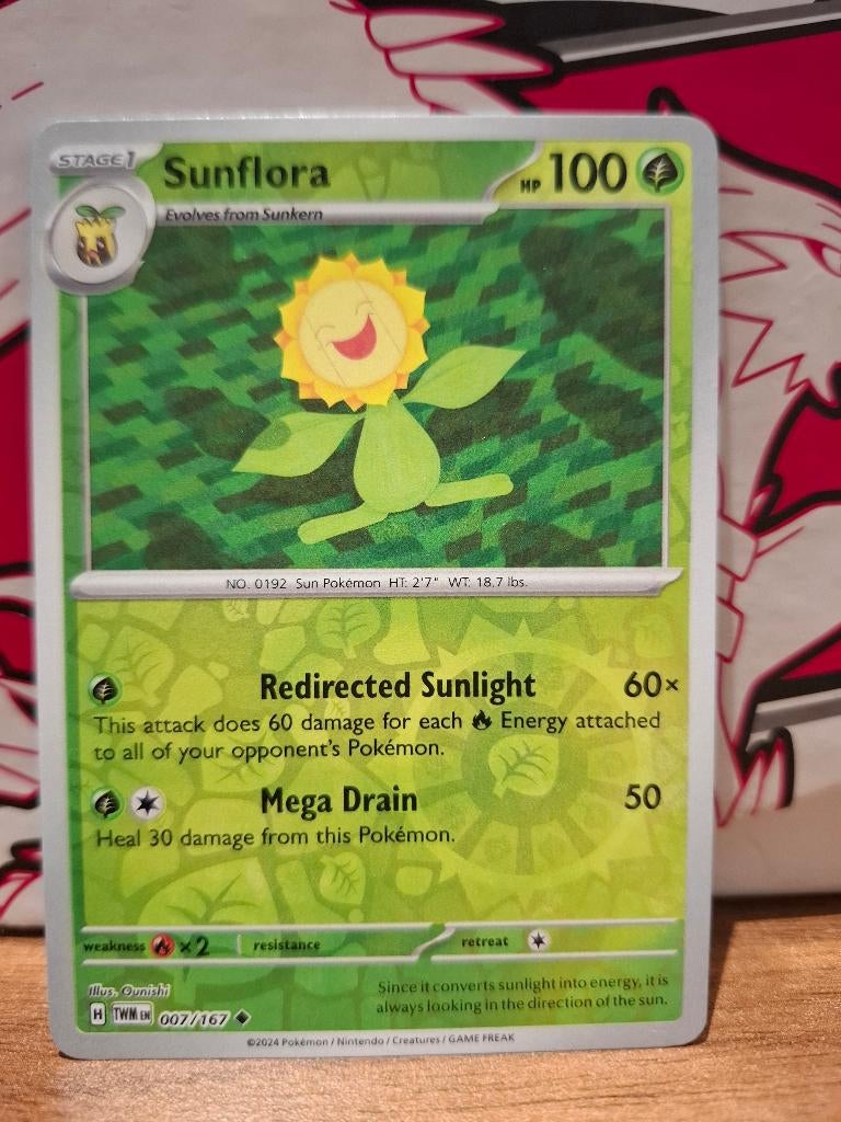 Pokemon Sunflora TWM 007/167 reverse holo, Ophalen of Verzenden, Nieuw, Losse kaart