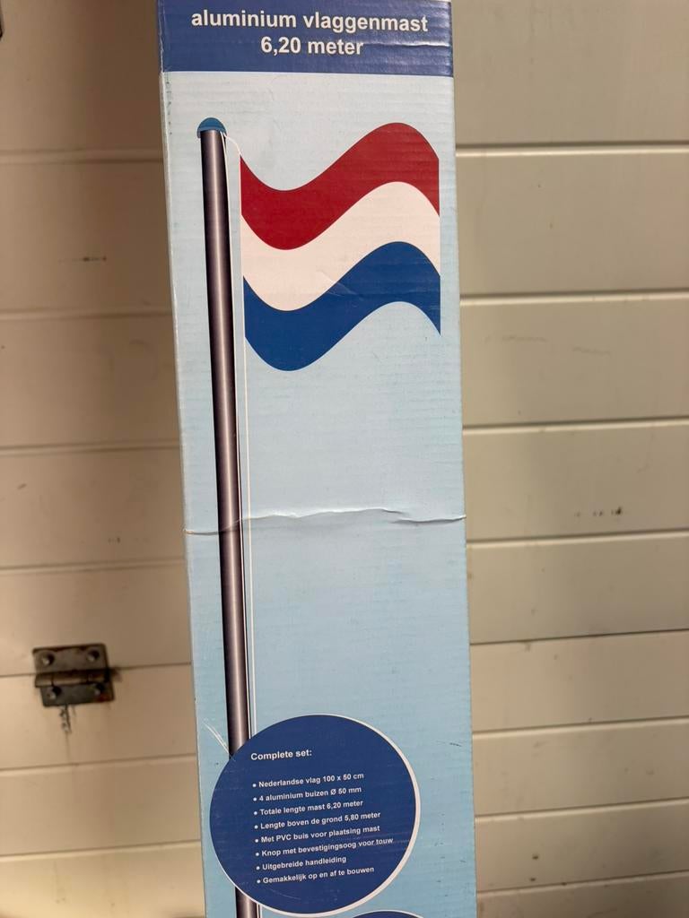 Nieuw Vlaggenmast vlaggenstok aluminium 6,20/ voor fairybell, Diversen, Ophalen, Nieuw