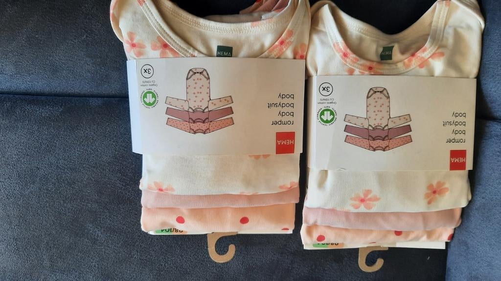 Setje rompers met lange mouwen maat 98/ 104 Nieuw, Kinderen en Baby's, Kinderkleding | Maat 98, Ophalen of Verzenden, Nieuw, Meisje