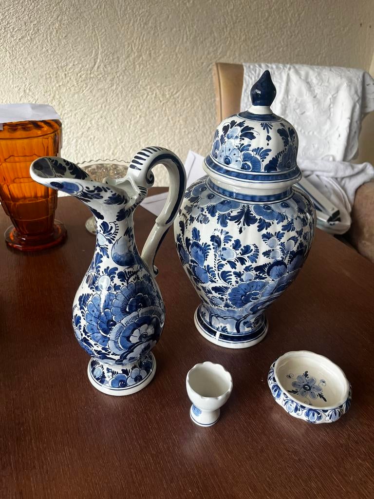 Prachtig Handgeschilderd Delfts Blauw Kaststel-Zenith Gouda, Antiek en Kunst, Ophalen