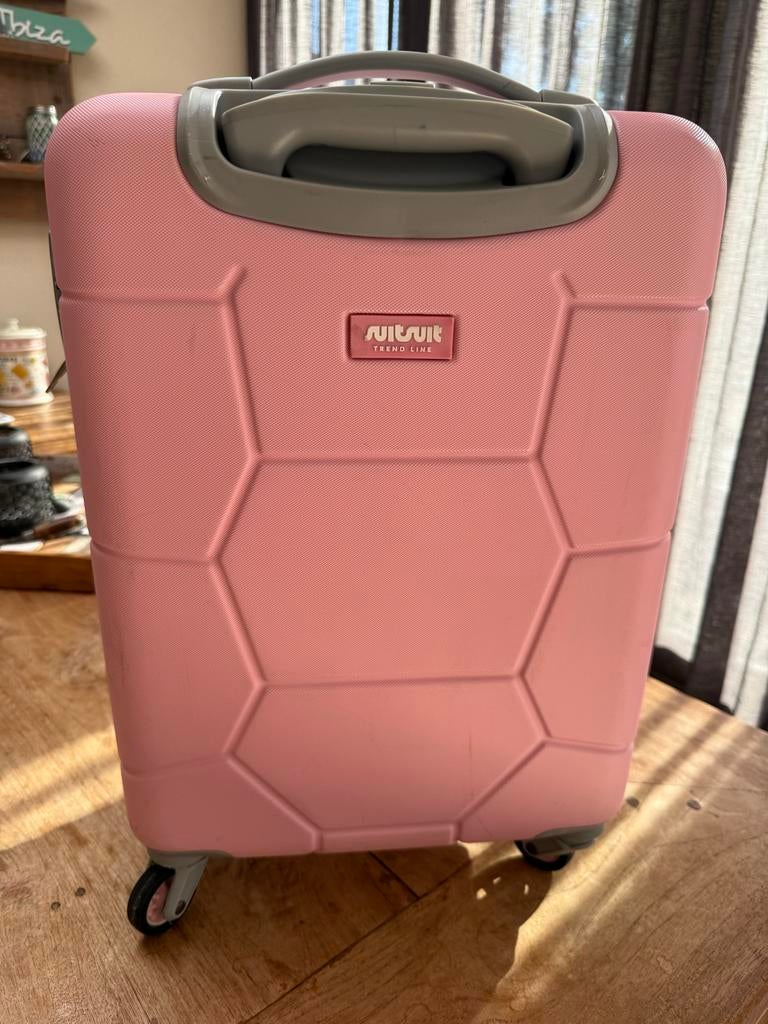 Roze Suitsuit Caretta Trolley - Pink Lady, Gebruikt, 50 tot 60 cm, Hard kunststof, Ophalen of Verzenden