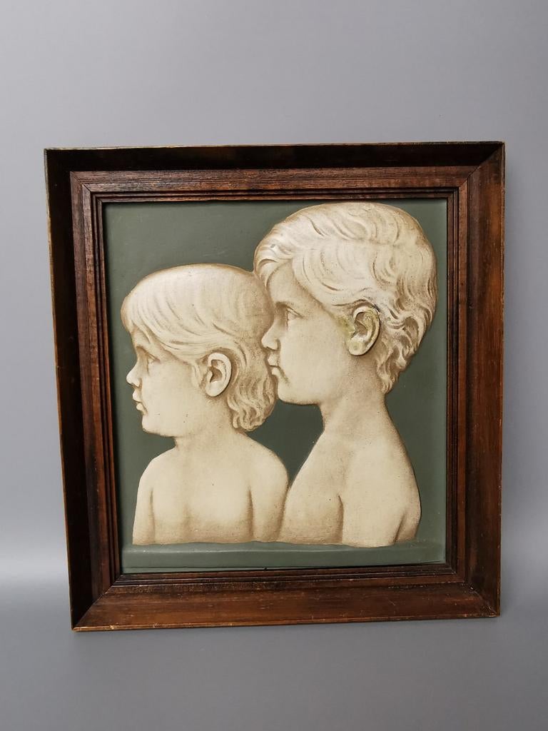 Pier Pander gips art nouveau plaquette gebroeders Paridon, Antiek en Kunst, Kunst | Beelden en Houtsnijwerken, Verzenden