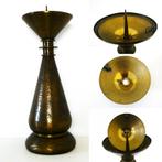 Gehamerde messing kandelaar Amsterdamse School kerkkandelaar, Ophalen of Verzenden, Koper of Brons