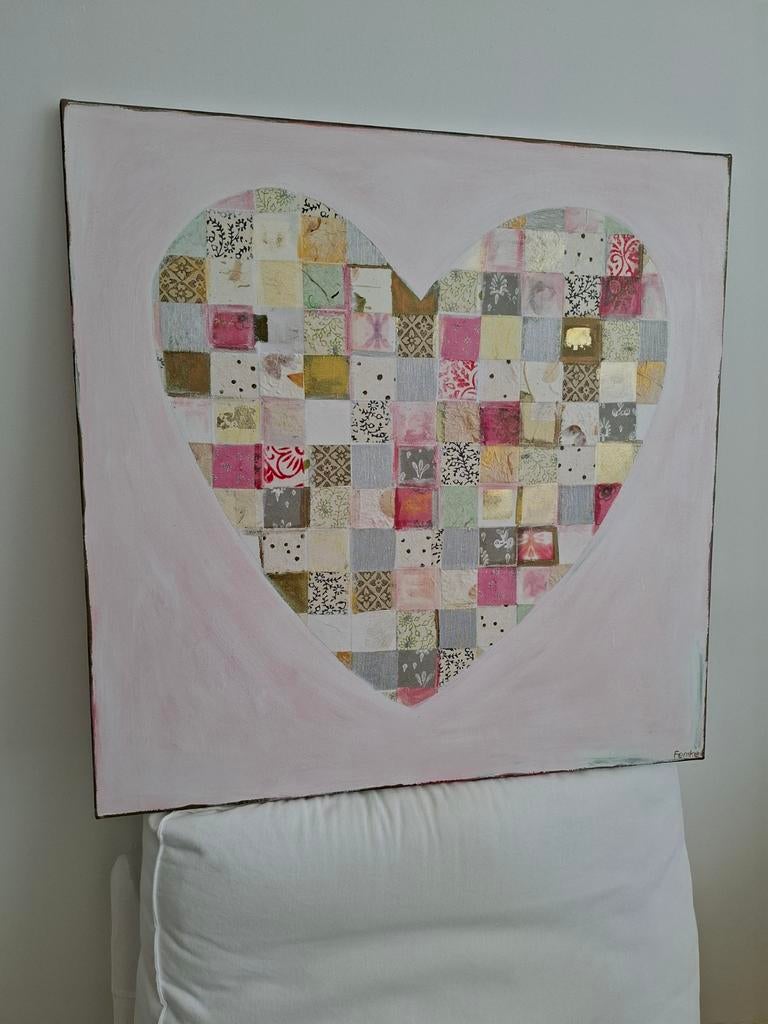 Schilderij Madlilies Femke Huisman Bergen 80x80 cm, Huis en Inrichting, Woonaccessoires | Schilderijen, Tekeningen en Foto's, Ophalen