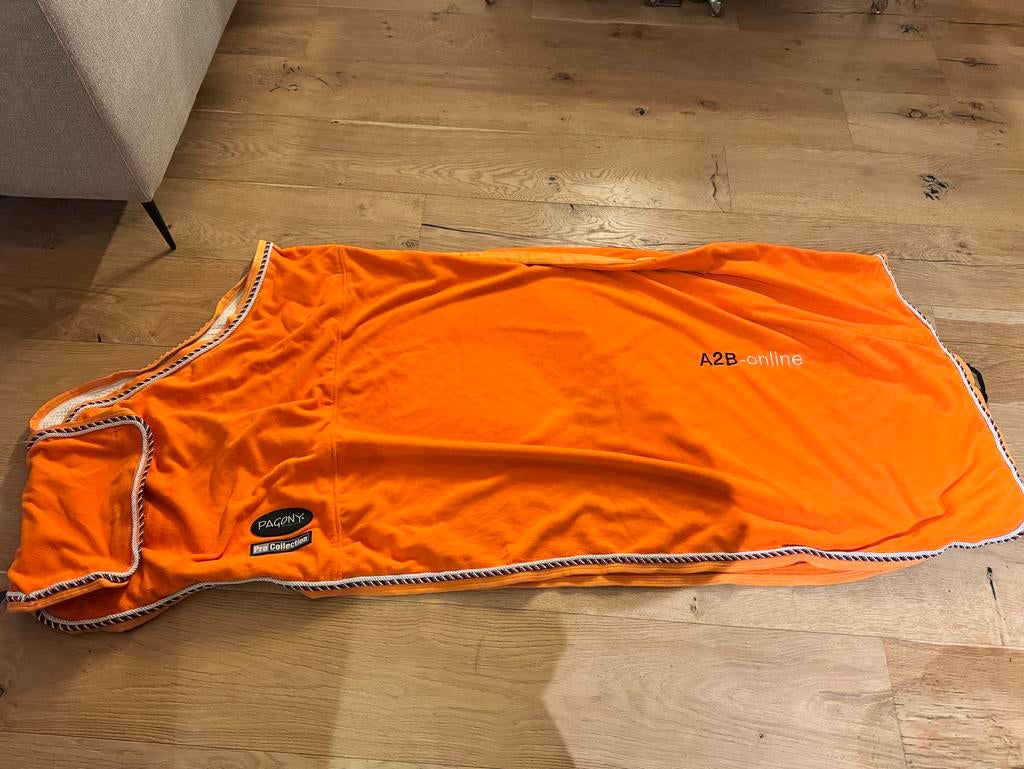Pagony oranje fleecedeken, Ophalen of Verzenden, Gebruikt, Deken