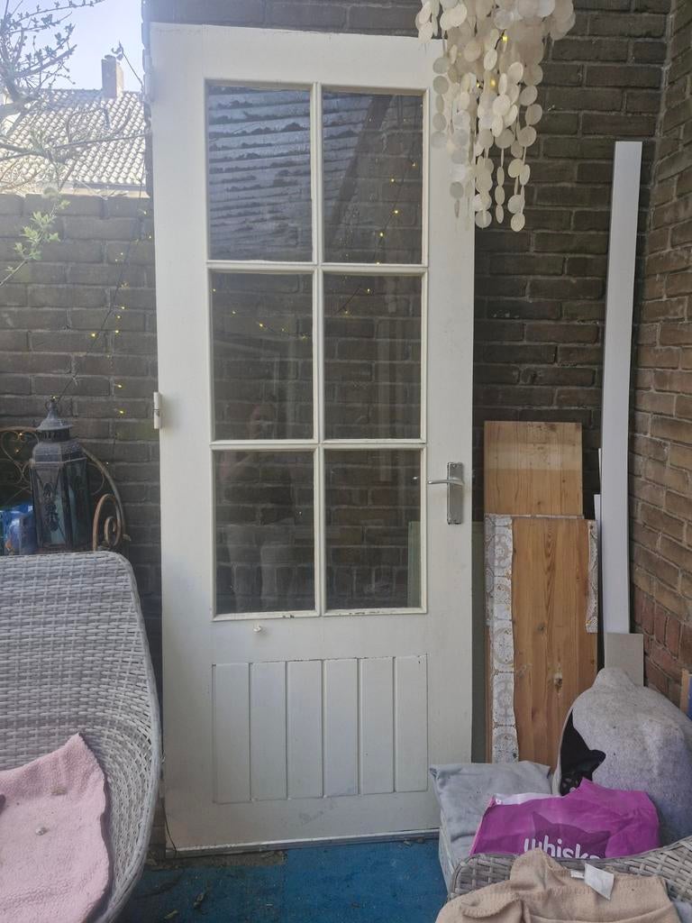 Tuindeur, achterdeur jaren 30, Gebruikt, Schuur, Minder dan 200 cm, Zonder ramen