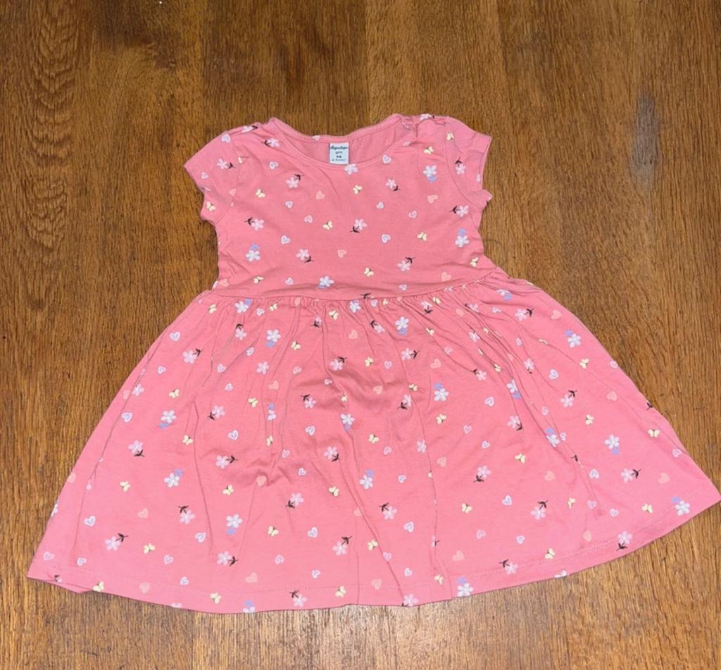 Jurk Roze met Bloemen - Maat 98, Kinderen en Baby's, Kinderkleding | Maat 98, Ophalen of Verzenden, Zo goed als nieuw, Meisje