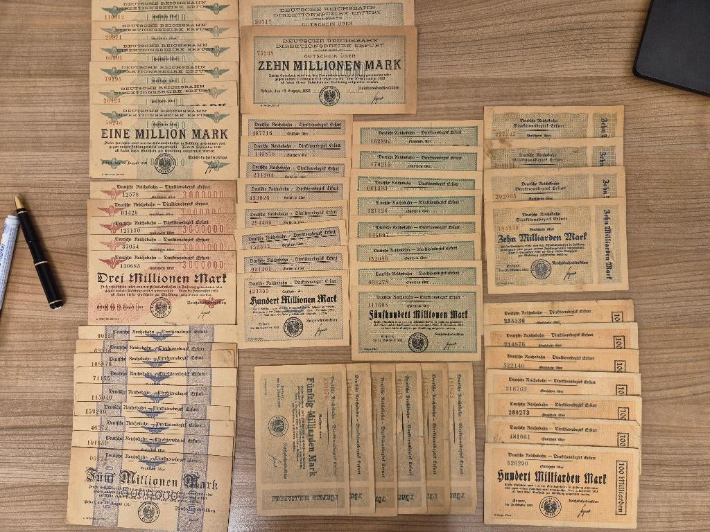 Duitsland - Reichsbank Erfurt 1923 55stuks, Postzegels en Munten, Bankbiljetten | Europa | Niet-Eurobiljetten, Ophalen of Verzenden