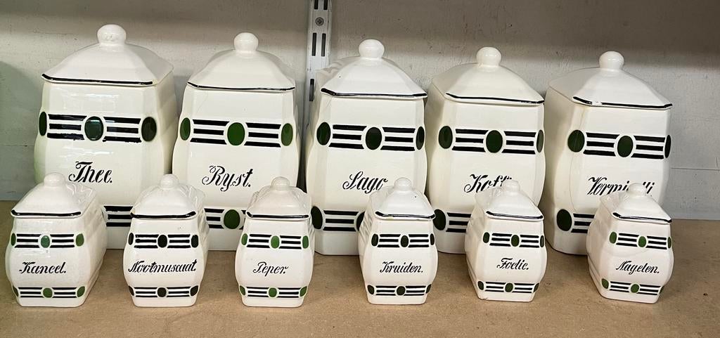 Art déco keuken voorraadpotten stel., Antiek en Kunst, Ophalen