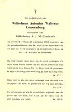 Couwenberg Wilhelmus Antonius W. 1962 Mook-Middelaar, Ophalen of Verzenden