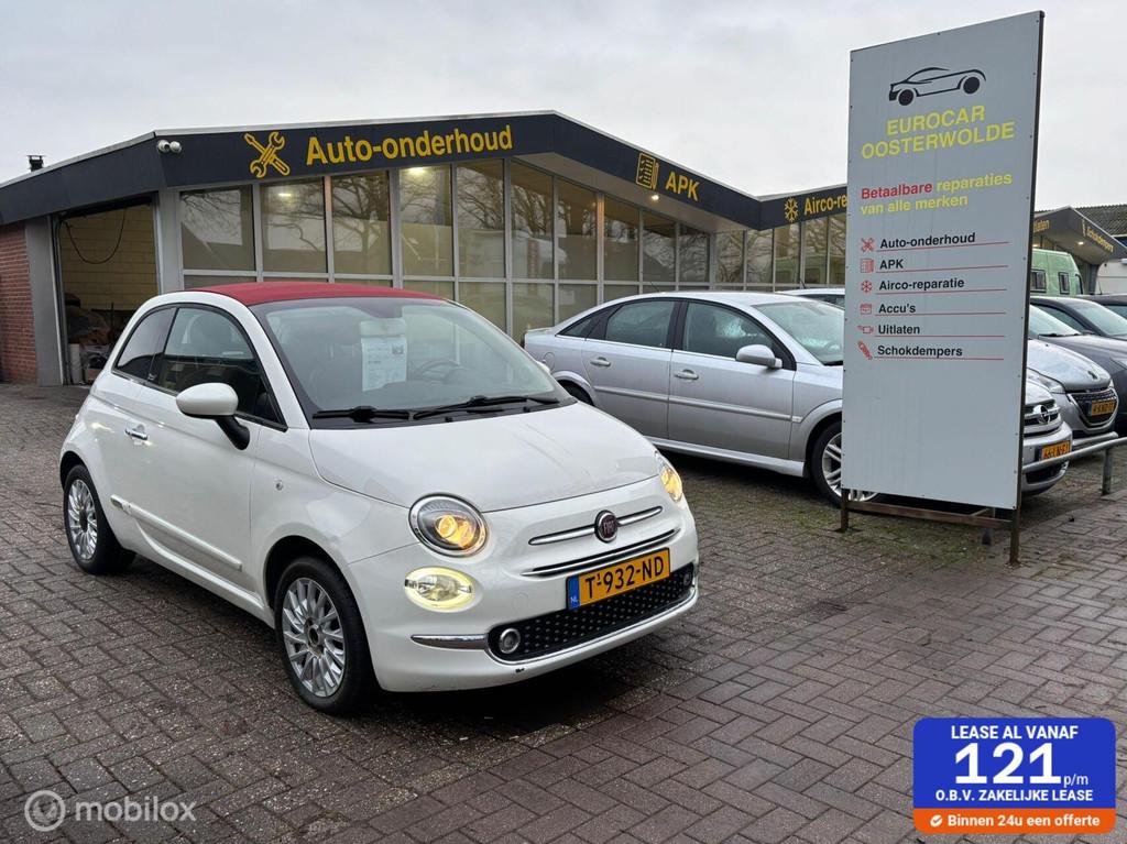 Fiat 500 1.2 CABRIO // 97000 KM // NAP, Gebruikt, Cabriolet, Wit, Bedrijf