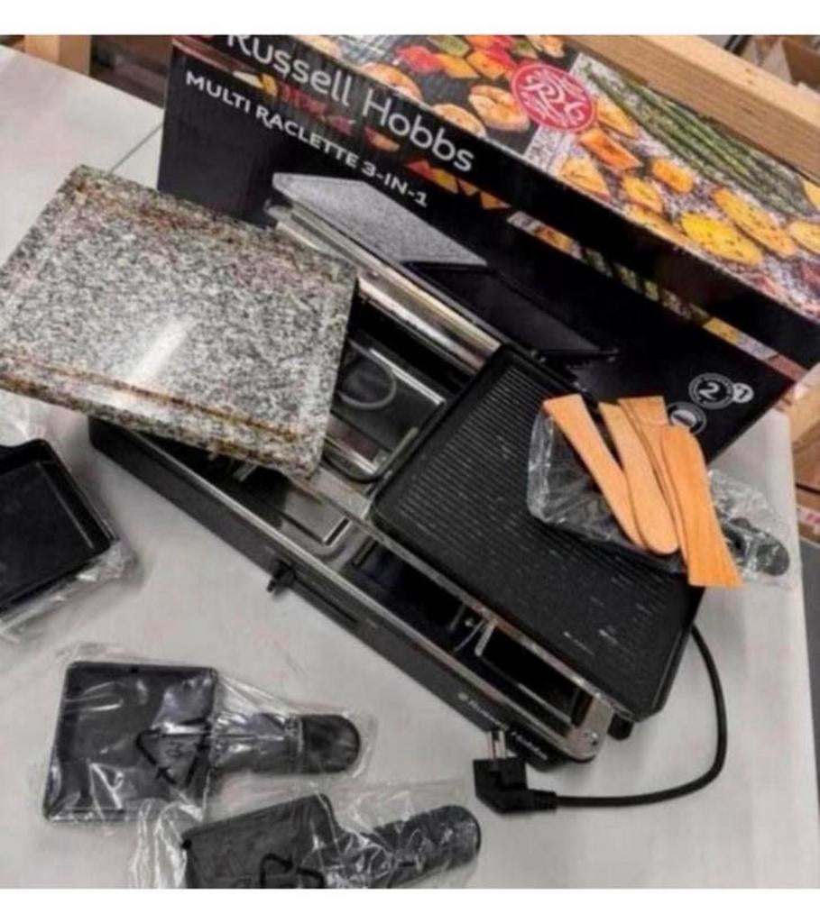 Russell Hobbs Multi Raclette 3-in-1 8 personen gourmetstel, 8 personen of meer, Ophalen of Verzenden, Zo goed als nieuw, H
