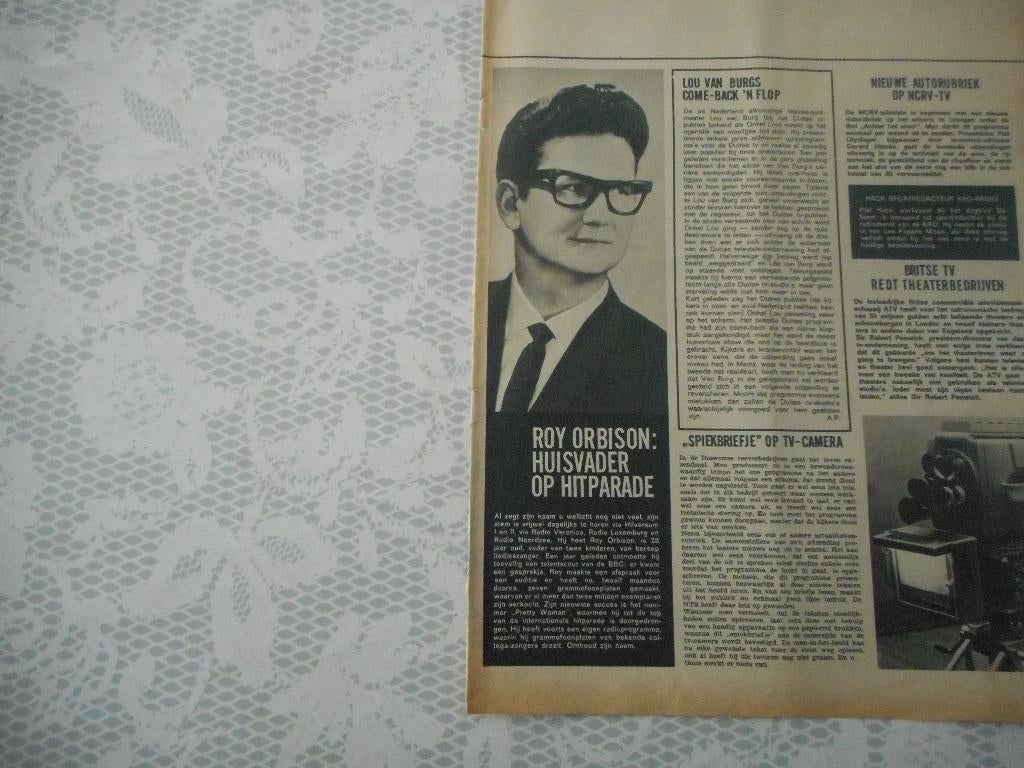 Roy Orbison. Huisvader op hitparade. 1965., Verzamelen, Ophalen of Verzenden, Gebruikt, Boek, Tijdschrift of Artikel