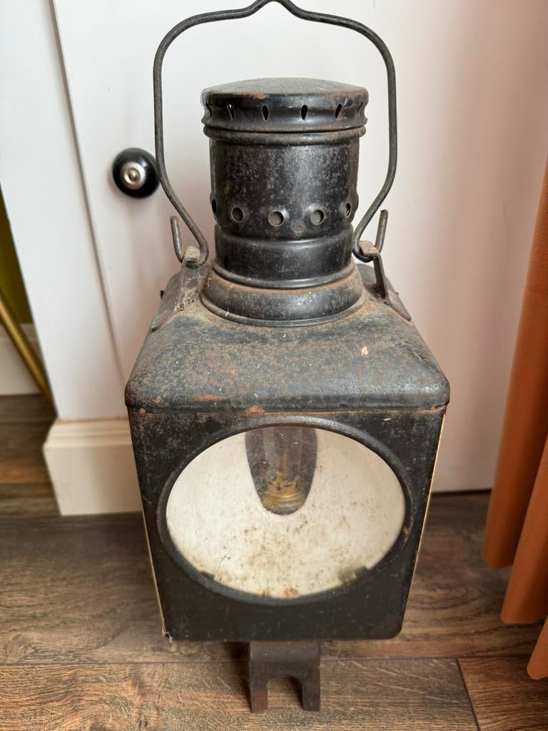 Antieke treinlamp ( seinlamp), Antiek en Kunst, Ophalen of Verzenden