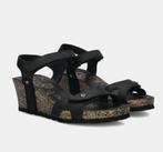 Panama jack sandalen 41 sleehak sandalen Julia zwart leer, Zwart, Zo goed als nieuw, Panama jack, Sandalen of Muiltjes
