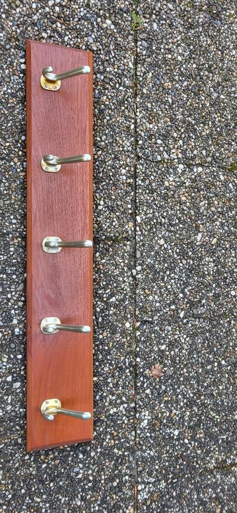 Houten wandkapstok met metalen haken, Gebruikt, Minder dan 100 cm, Hout, Ophalen