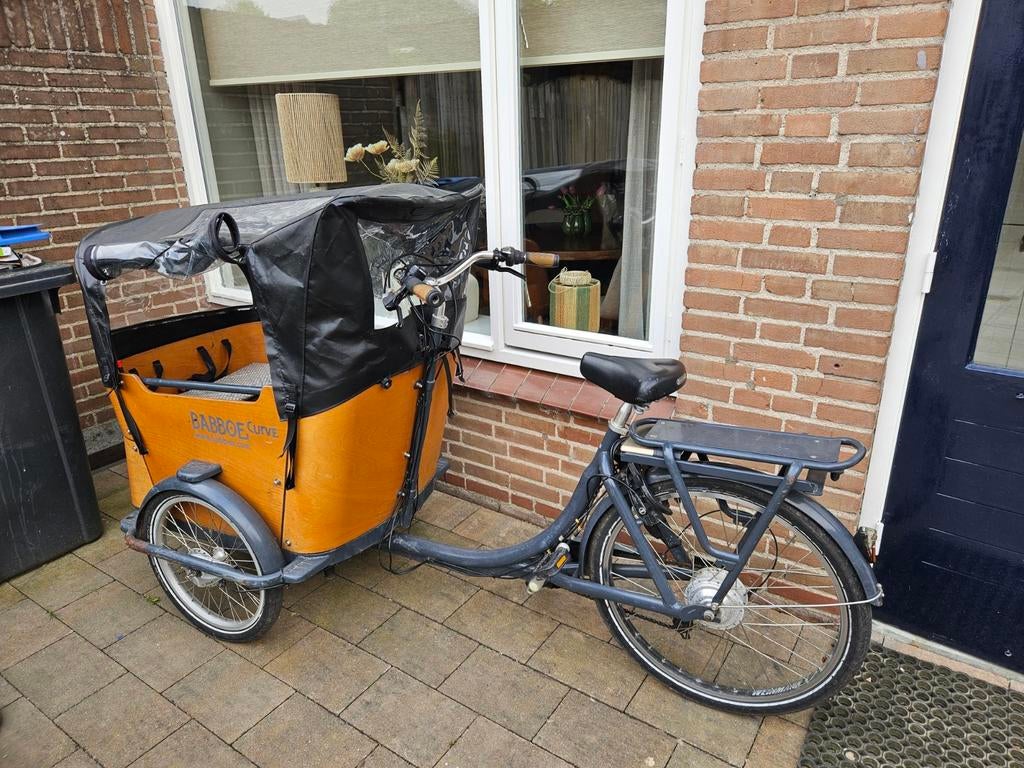 Babboe bakfiets - accu's defect, inclusief accessoires, Overige merken, Gebruikt, Huif, Ophalen of Verzenden