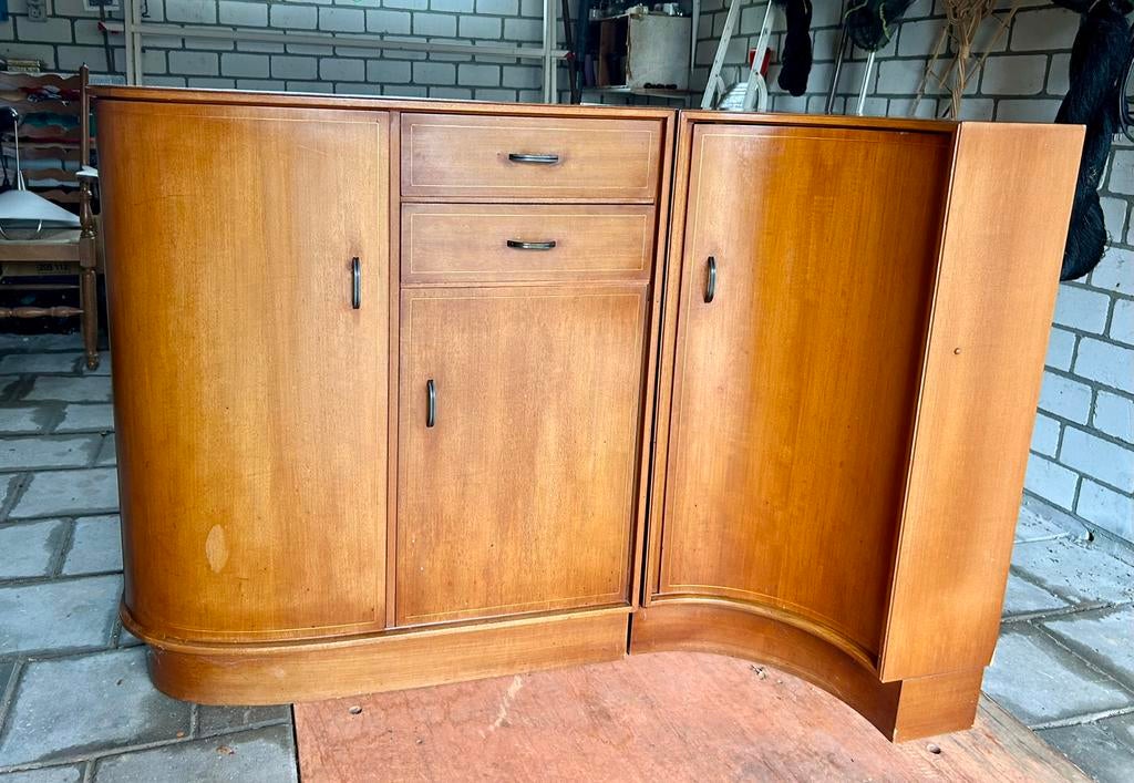 Houten dressoir/buffetkast (laag model), Huis en Inrichting, Kasten | Dressoirs, Ophalen, Gebruikt, 100 tot 150 cm, Mid-century of retro periode jaren '60-'80