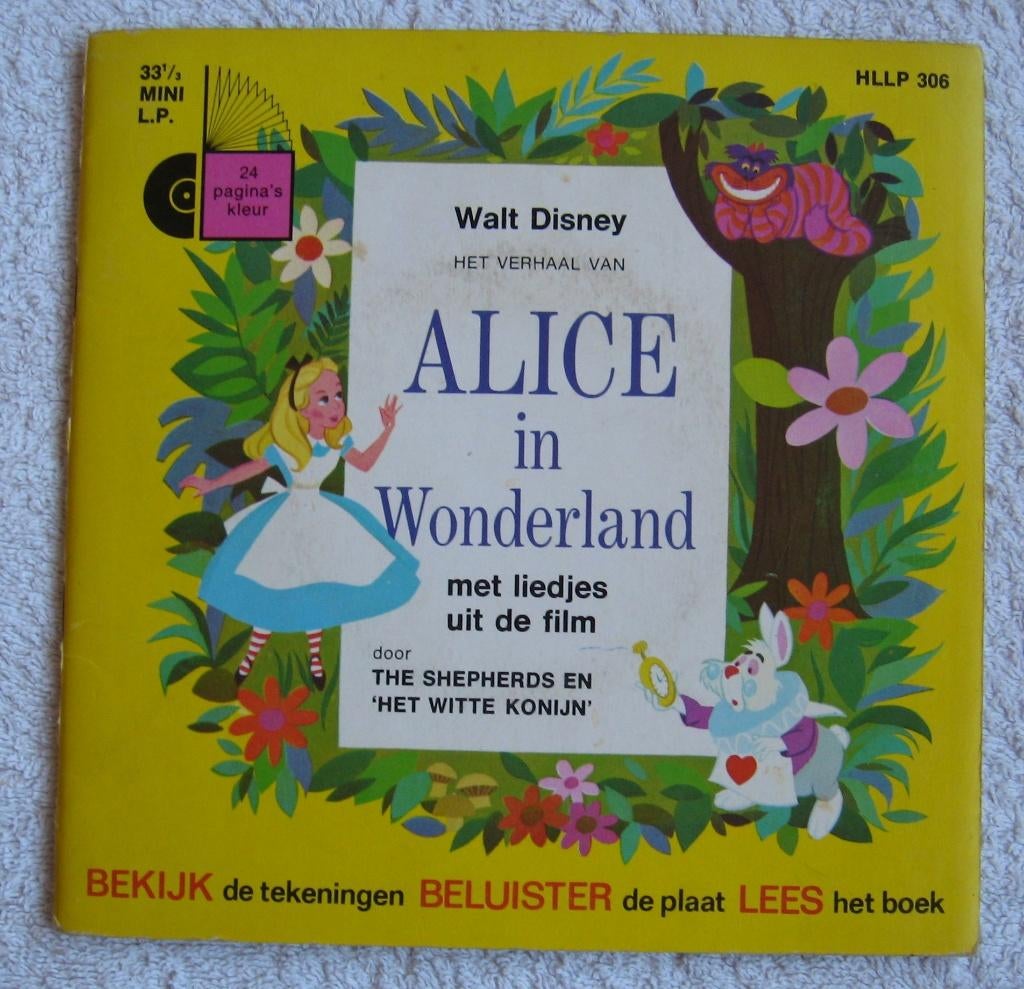 Alice in W / Assepoester / Bambi / Sneeuww. Verhaal + single, Ophalen of Verzenden, Gebruikt, Verhaal of Sprookje