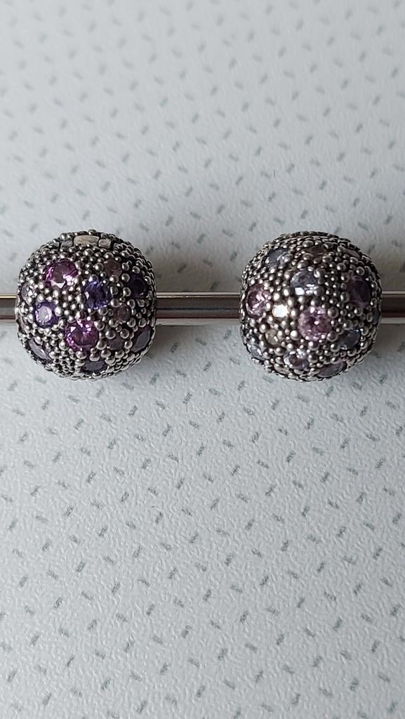 💕  2 originele Pandora stoppers / clips vol zirkonia's 🎁, Pandora, Nieuw, Ophalen of Verzenden, Zilver