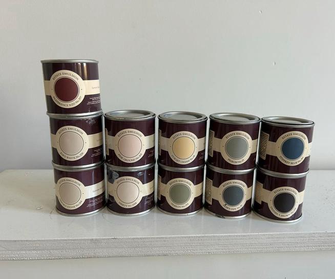 Farrow and Ball verf testers - diverse kleuren, Doe-het-zelf en Verbouw, Ophalen, Overige kleuren, Nieuw, Verf