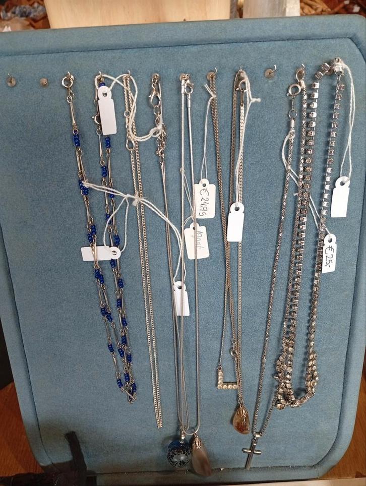 Diverse kettingen met zirkoon, kruis en edelstenen, Sieraden, Tassen en Uiterlijk, Kettingen, Steen of Mineraal, Ophalen of Verzenden