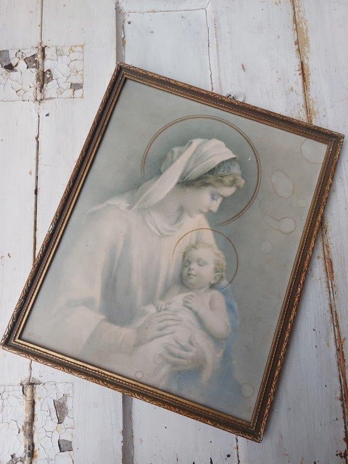 Madonna met kind in lijst, Ophalen of Verzenden