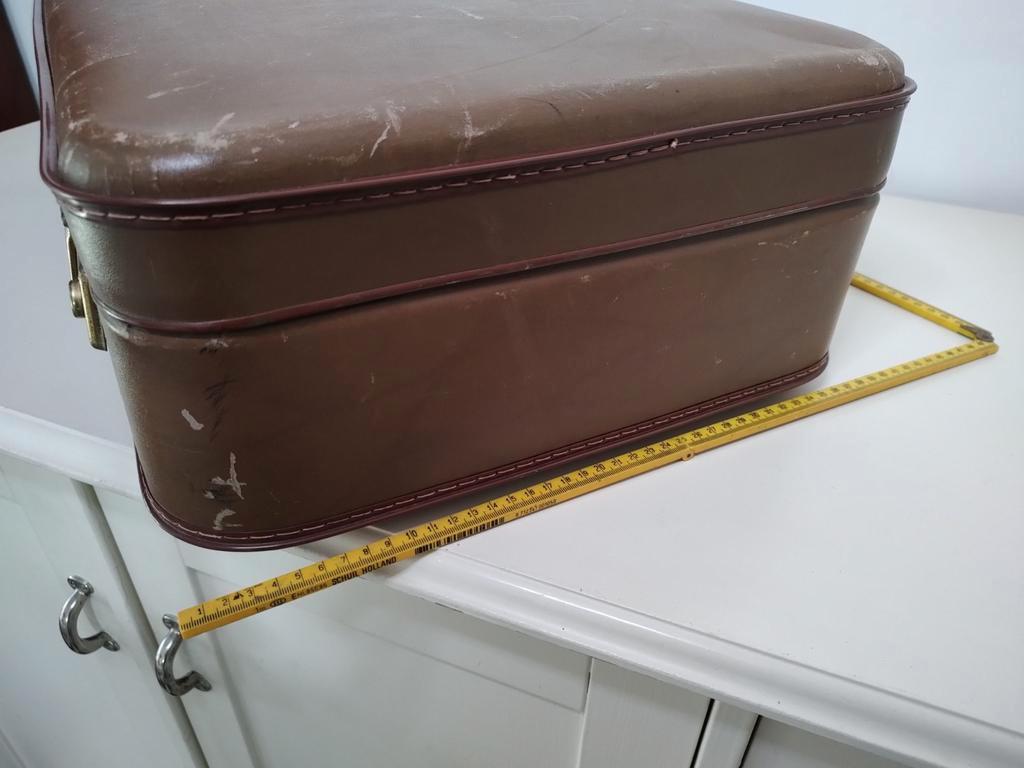 K558 VINTAGE jaren 60 koffer van geperst karton bruin, 60 tot 70 cm, Gebruikt, Hard kunststof, Onbekend