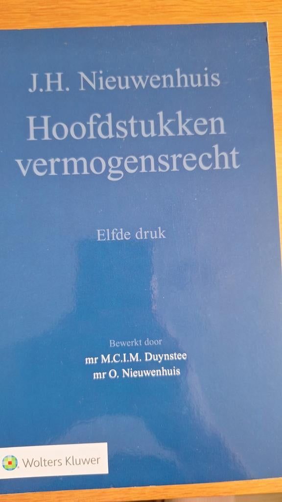 Hoofdstukken vermogensrecht - Elfde druk, Boeken, Studieboeken en Cursussen, Ophalen of Verzenden